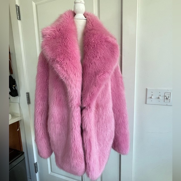 J.Crew Collection faux fur coat in hibiscus size XS XXS - Picture 8 of 16